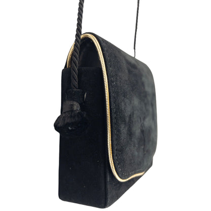 Vintage 90s YSL Yves Saint Laurent Suede Mini Crossbody Bag | O/S, Multicoloured