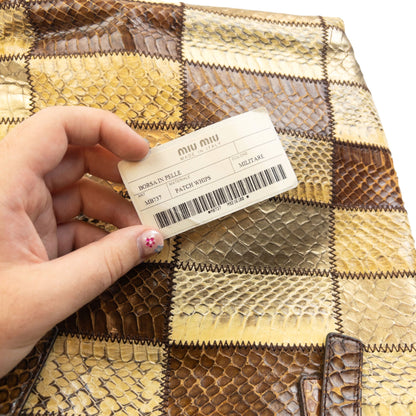 Vintage 2000s Miu Miu Patchwork Snakeskin Handbag | O/S, Mixed