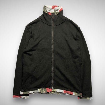 Sabotage Reversible Camo/Knit Zip-Up Jacket (1990s)