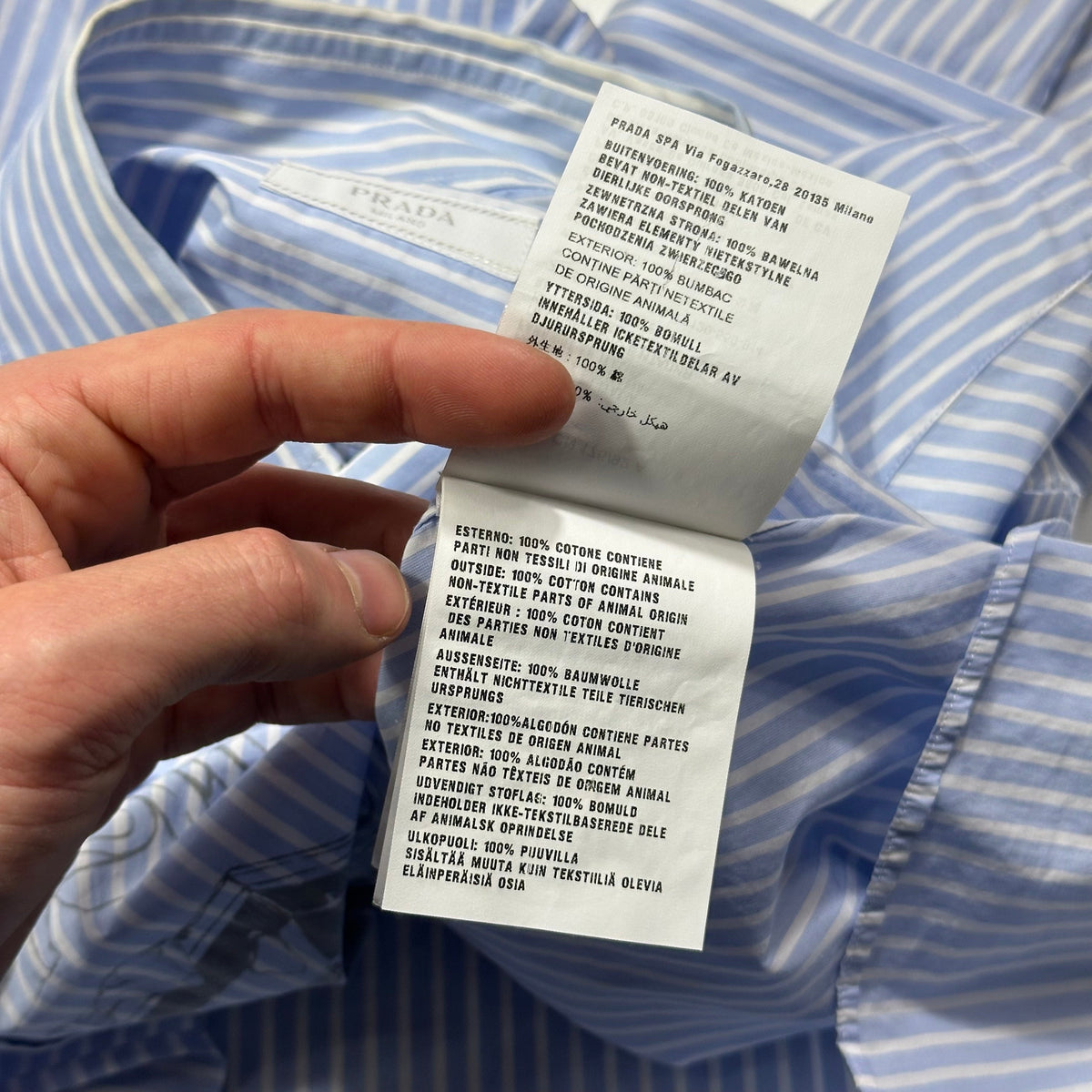 Prada SS18 James Jean Comic Print Striped Shirt - S/M | Small, Blue