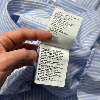 Prada SS18 James Jean Comic Print Striped Shirt - S/M | Small, Blue