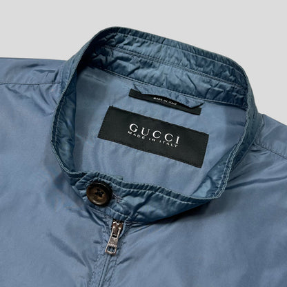 Gucci 2012 Baby Blue Stripe Seam Nylon Shimmer Jacket - IT52 (L) | Default Title, Blue