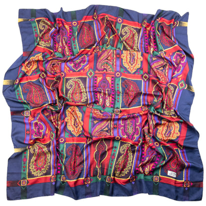 Vintage Gianni Versace Paisley Pattern Silk Scarf | O/S, Multicolour