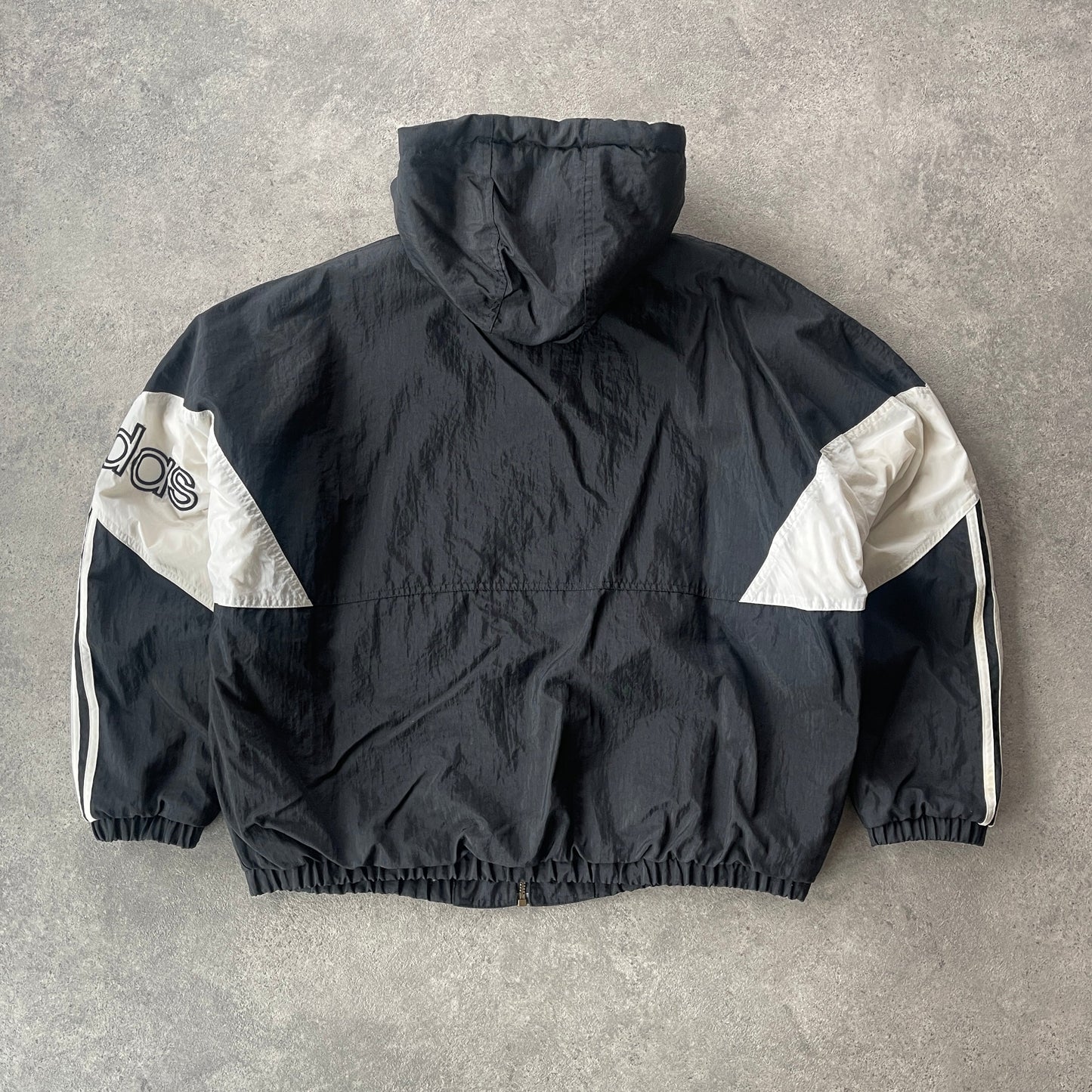 Adidas 1990s padded spellout bomber jacket (L)