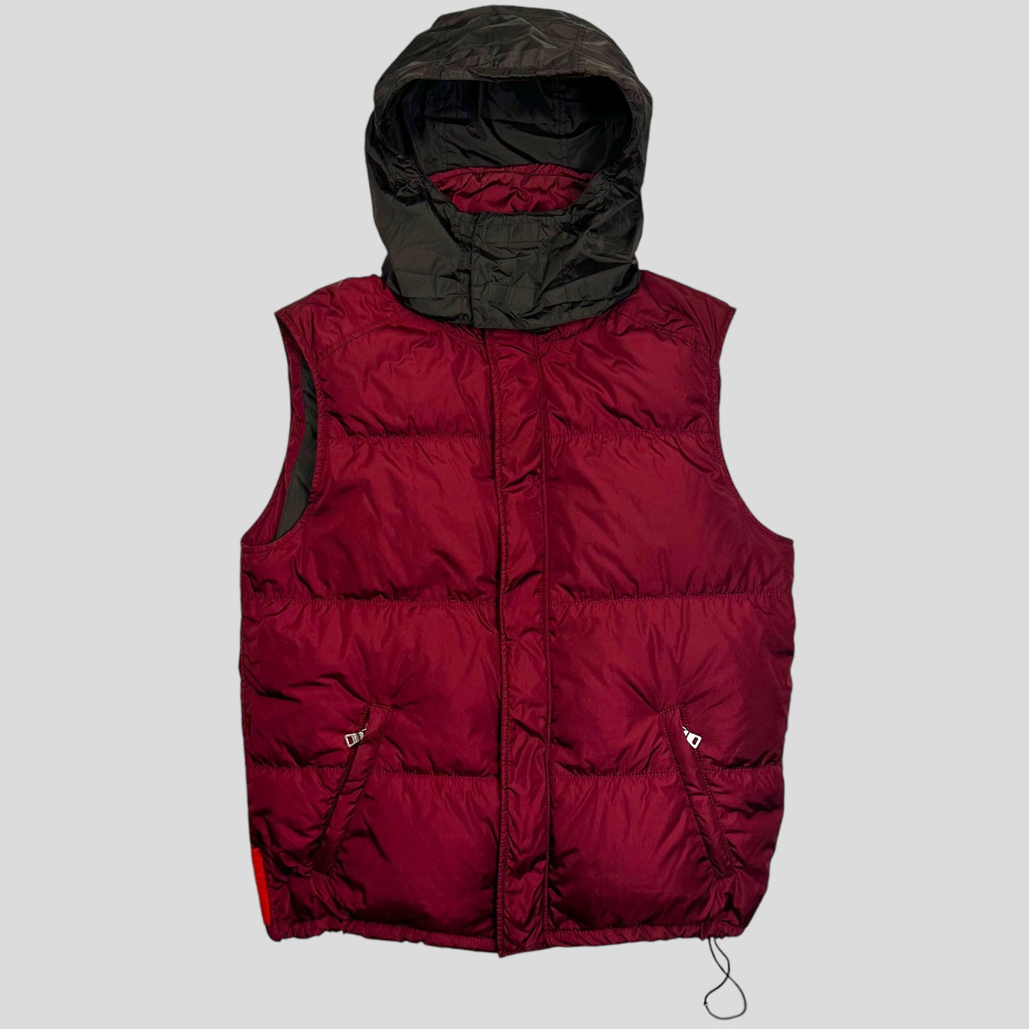 Prada Sport AW00 Nylon Down Technical Gilet Puffer - IT48 (M/L) | Default Title, Metallic Wine Red