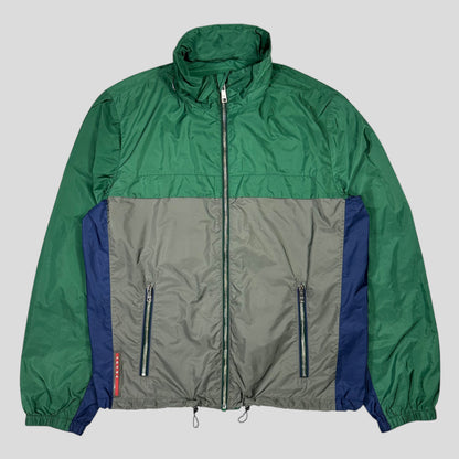 Prada 2017 Red Tab Tri-colour Nylon Windbreaker Jacket - IT50 (L) | Default Title, Multicoloured