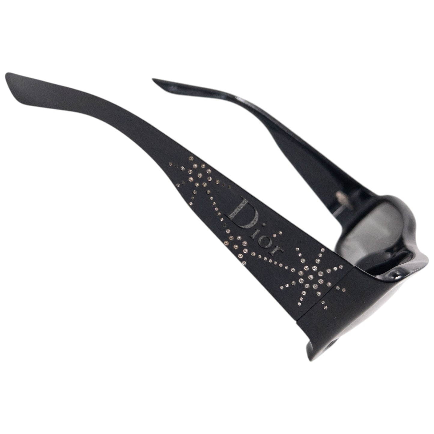 Vintage 2000s Dior Spidior 2 Diamonte Sunglasses | O/S, Black
