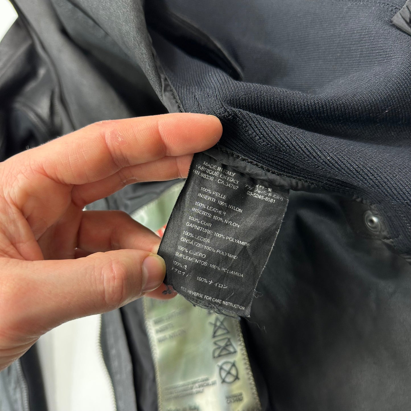 Prada Sport SS00 Leather Biker Curved Panelled Moto Jacket - IT48 (S) | Default Title, Black