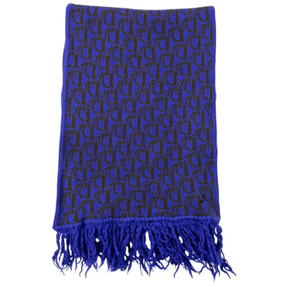 Vintage 90s Dior Monogram Wool Tassel Scarf | O/S, Brown