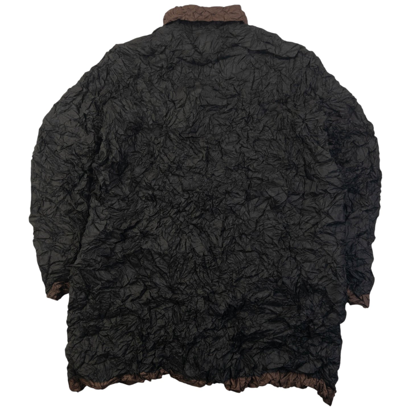 Vintage 90s Issey Miyake Reversible Button Up Crinkle Jacket Size M | Medium, Black
