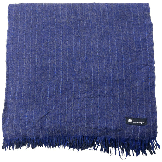Vintage 2000s Issey Miyake Wool Tassel Scarf | O/S, Blue