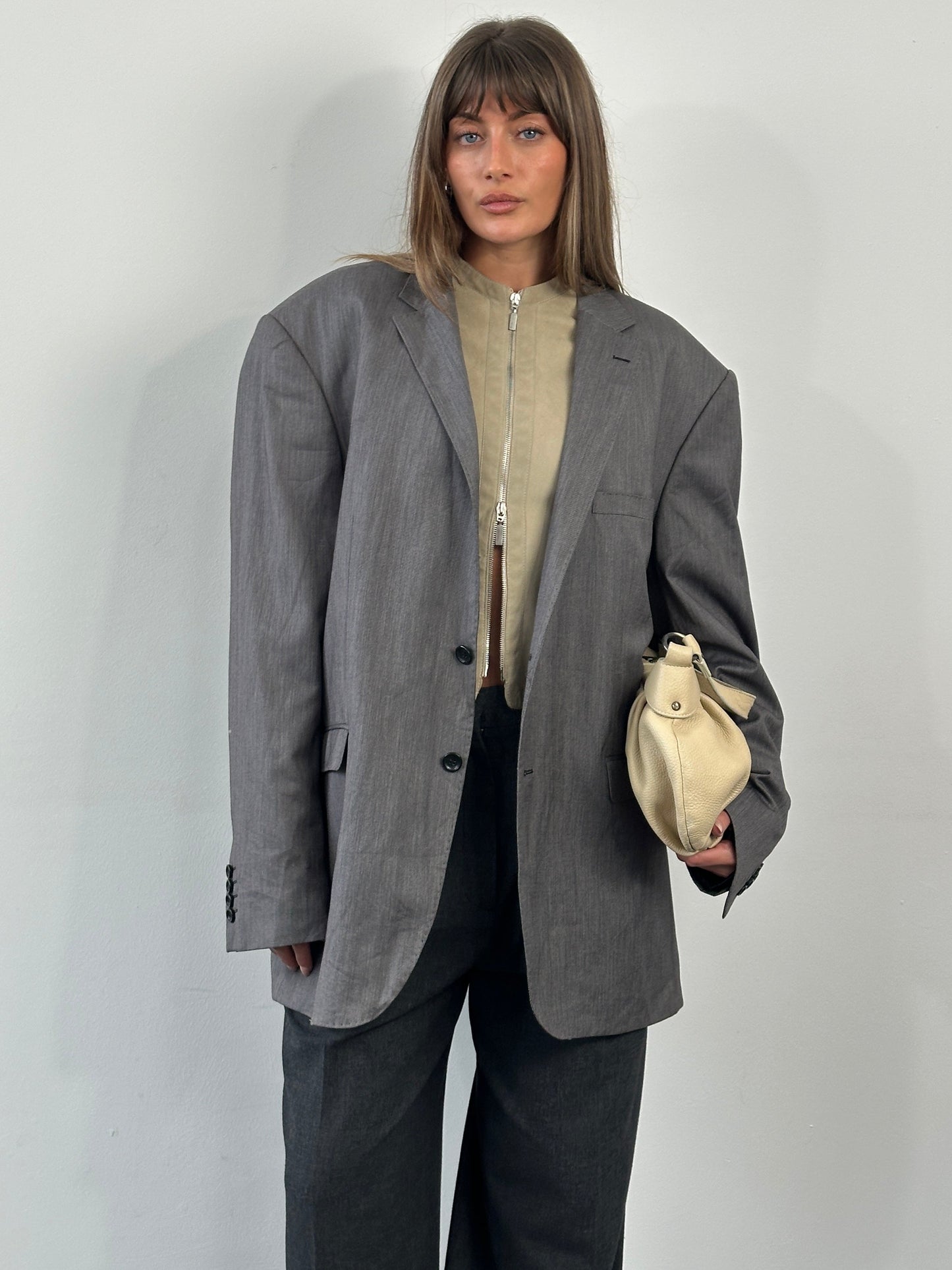 Doremen x Loro Piana 1990s Wool Single Breasted Blazer - 46R/XXL