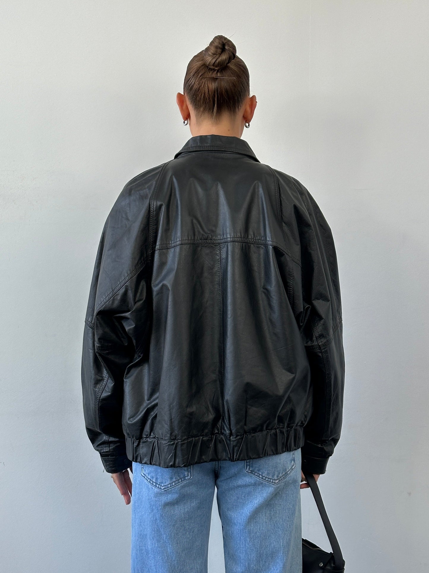 Vintage Leather Blouson Bomber Jacket - XL