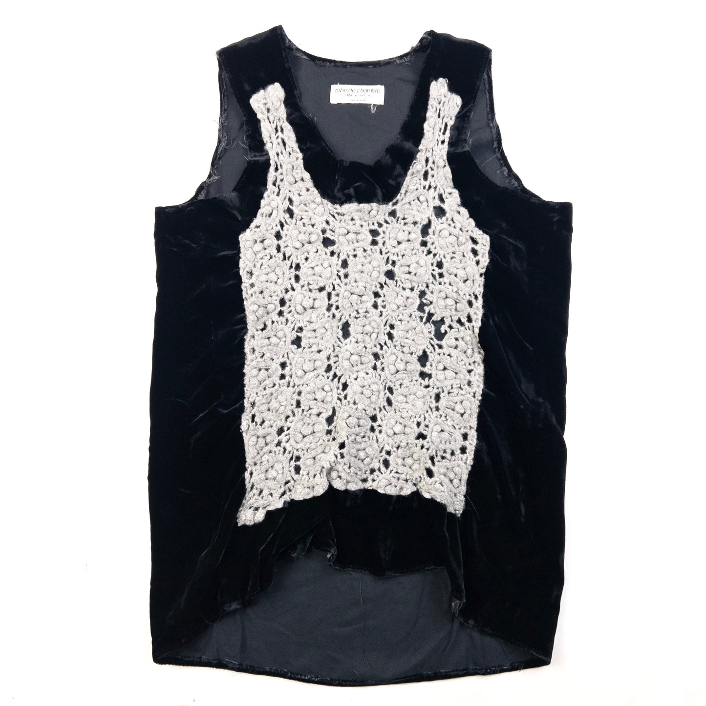 Vintage 90s Comme Des Garçons Robe De Chambre Velour Top Womens Size M | Medium, Black