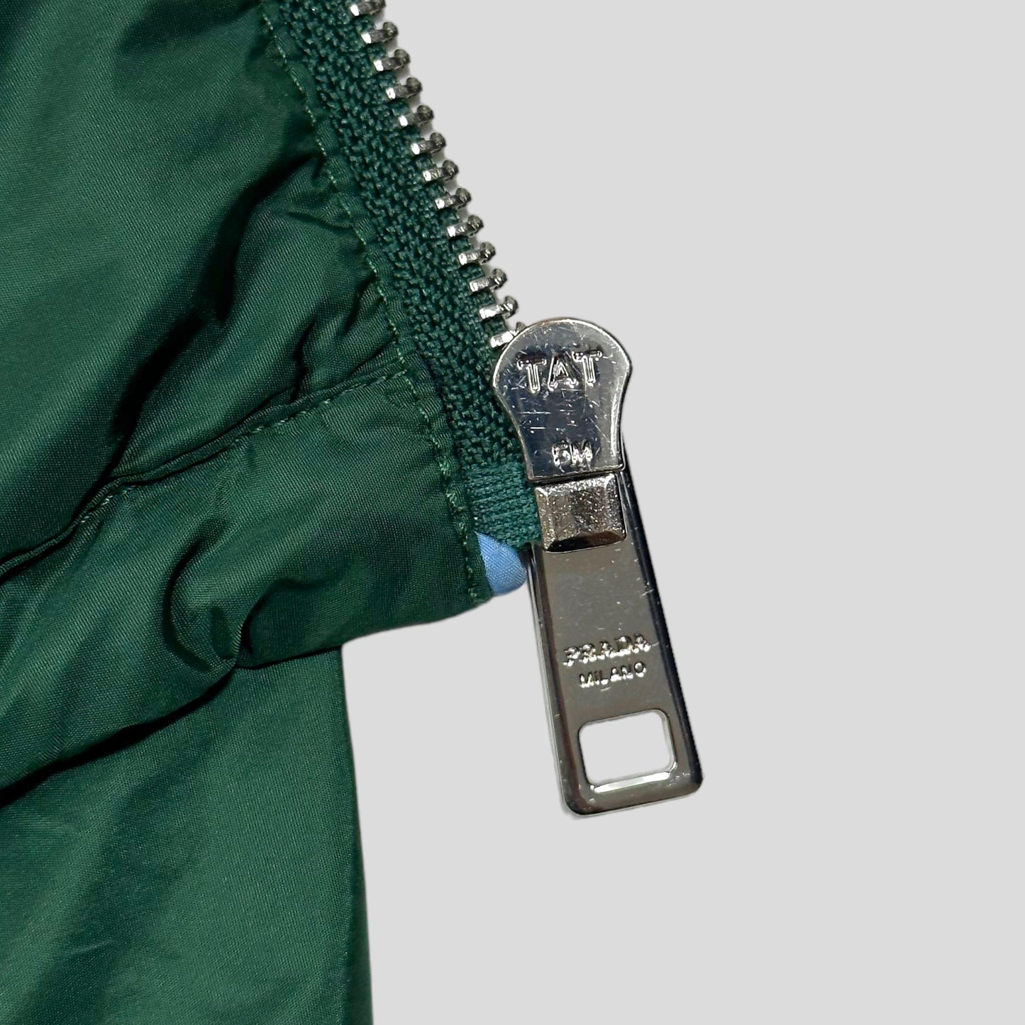 Prada Milano 2015 Emerald Contrast Zip Nylon Windbreaker - Known Source