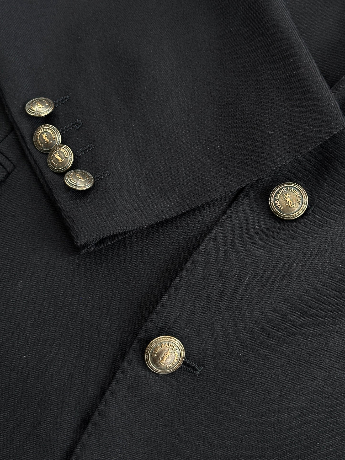 Yves Saint Laurent Pour Homme 1980s Pure Wool Bespoke Button Blazer - XL