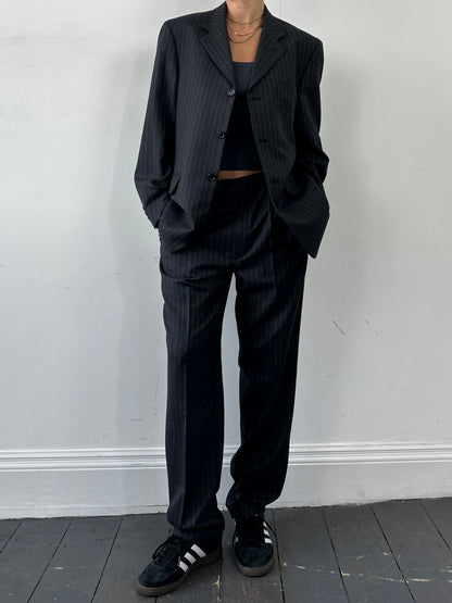 Pierre Cardin Pinstripe Pure Wool Single Breasted Suit - 40R/W32