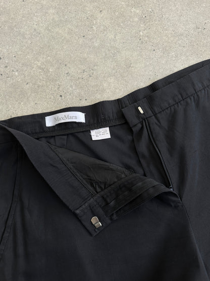 Max Mara Cotton Silk Mid Waisted Straight Leg Trousers - W34