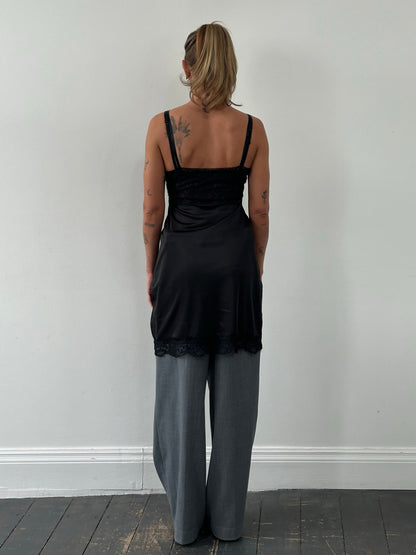 Vintage 1990s Sheer Lace Midi Dress - S