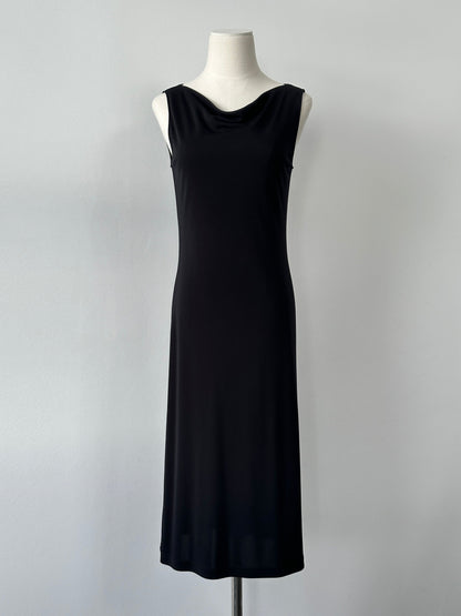 Vintage 1990s Sleeveless Cowl Neck Midi Dress - M