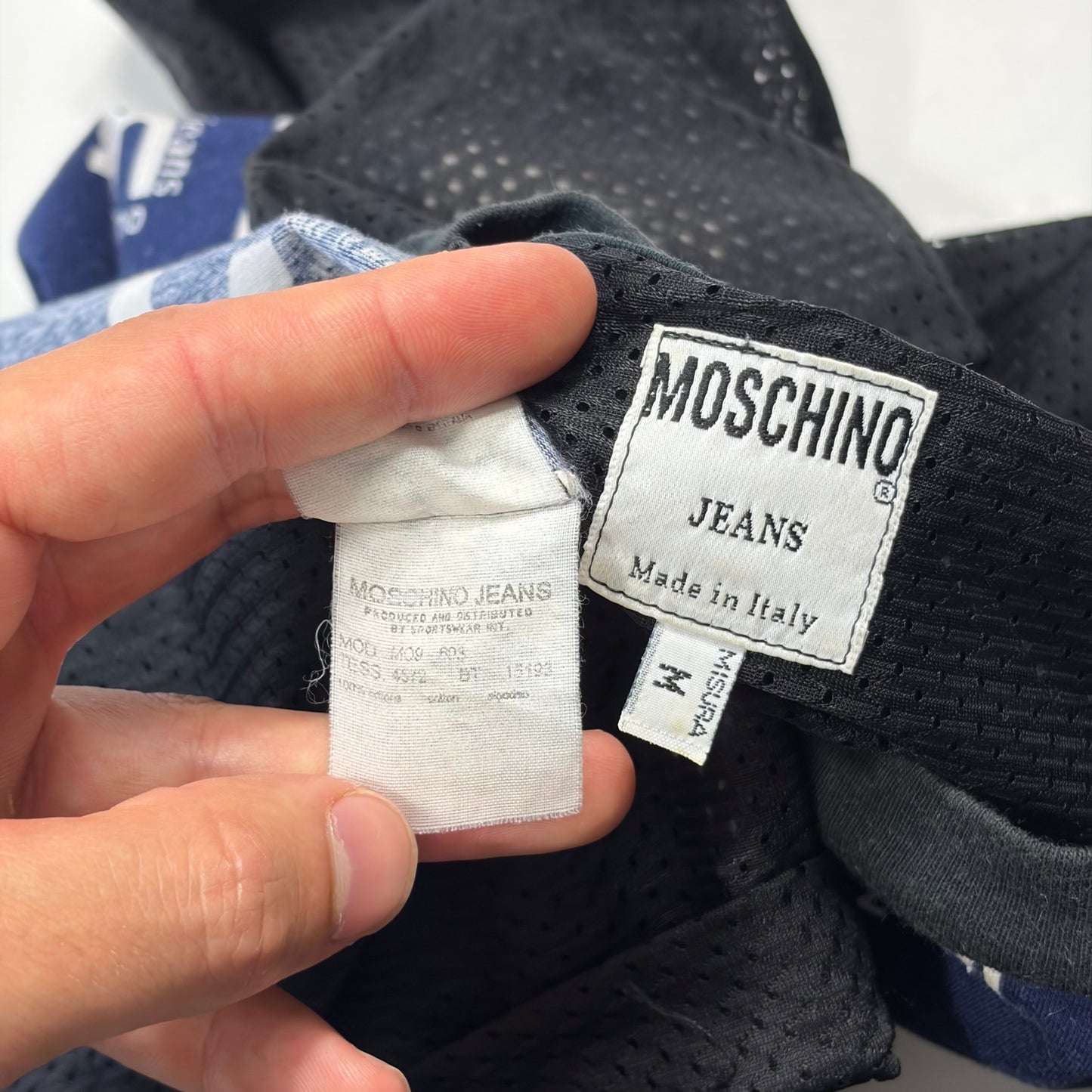 Moschino Jeans 1999 Less Is More Mesh Panelled T-shirt - M/L | O/S, Blue