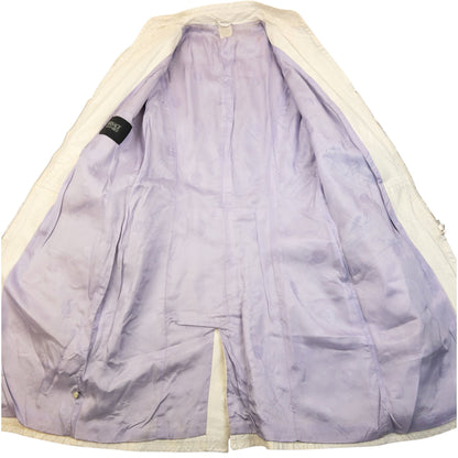 Vintage 2000s Versace Classic V2 Iridescent Leather Jacket Womens Size M | Medium, White