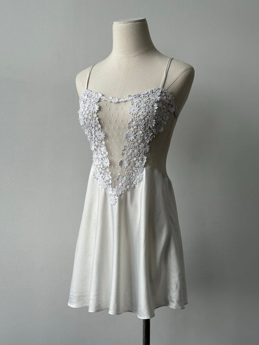 Vintage 2000s Sheer Lace Mini Dress - XS