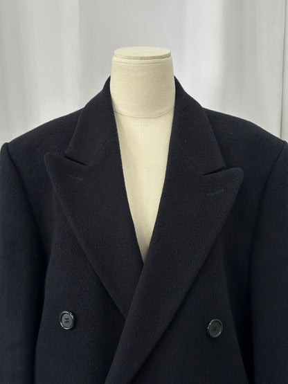 English Vintage 1990s Wool Cashmere Double Breasted Coat - XL