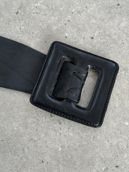 Vintage 1990s Square Leather Belt - XS-S