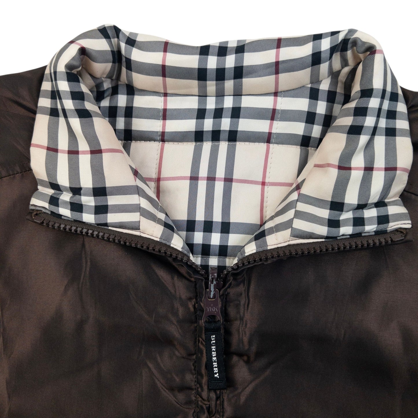 Vintage 2000s Burberry Nova Check Quilted Reversible Jacket Womens Size M | Medium, Brown