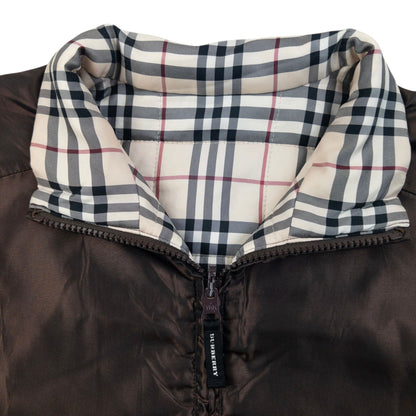 Vintage 2000s Burberry Nova Check Quilted Reversible Jacket Womens Size M | Medium, Brown