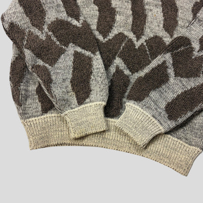 Issey Miyake MEN 1988 Heavy 3D Abstract Knit Jumper - M | Default Title, Brown and Beige