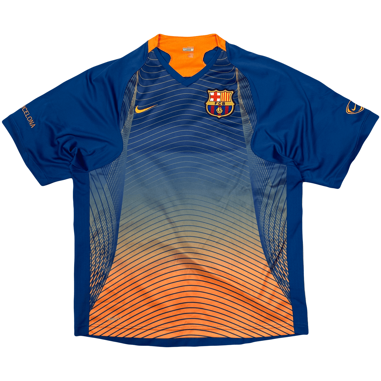 Nike Barcelona 2006/07 Training Shirt In Blue & Orange ( M ) - Known Source