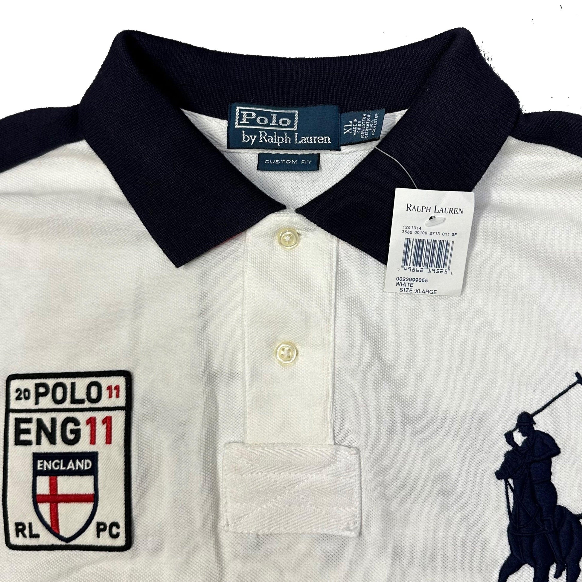 Ralph Lauren Spellout England Polo In White ( XL ) - Known Source