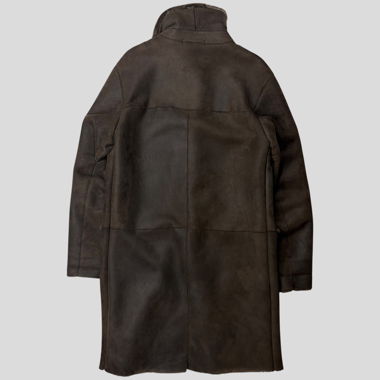 Prada Milano AW03 Shearling Sheepskin Leather Full Length Coat - M | Default Title, Brown