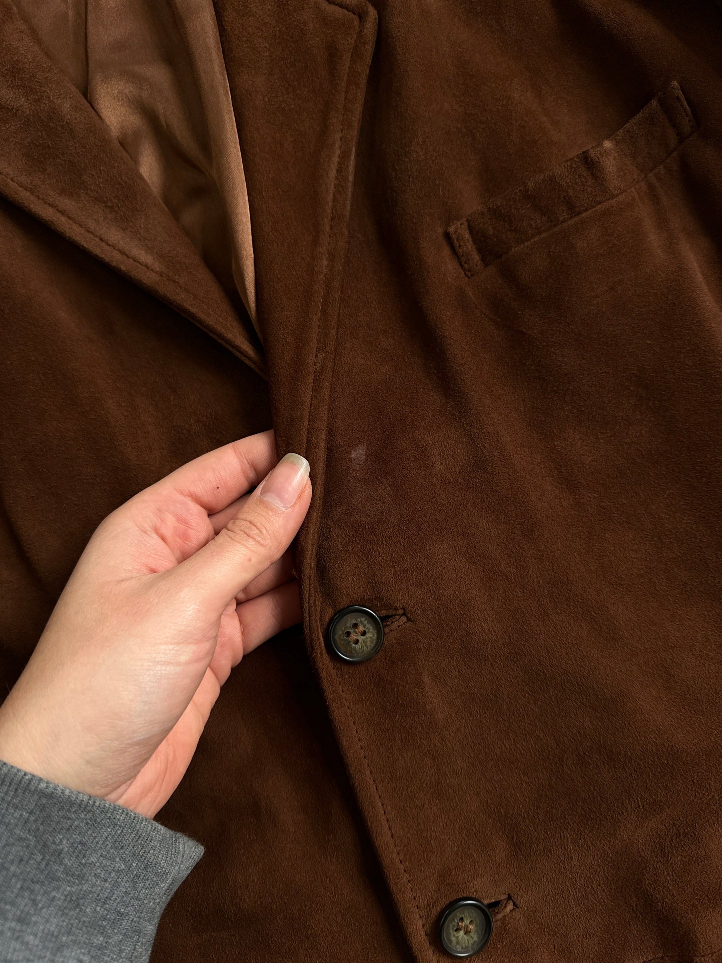 Vintage Relaxed Suede Blazer - XL