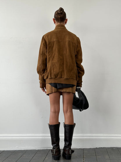 ARMA Suede Bomber Jacket - L