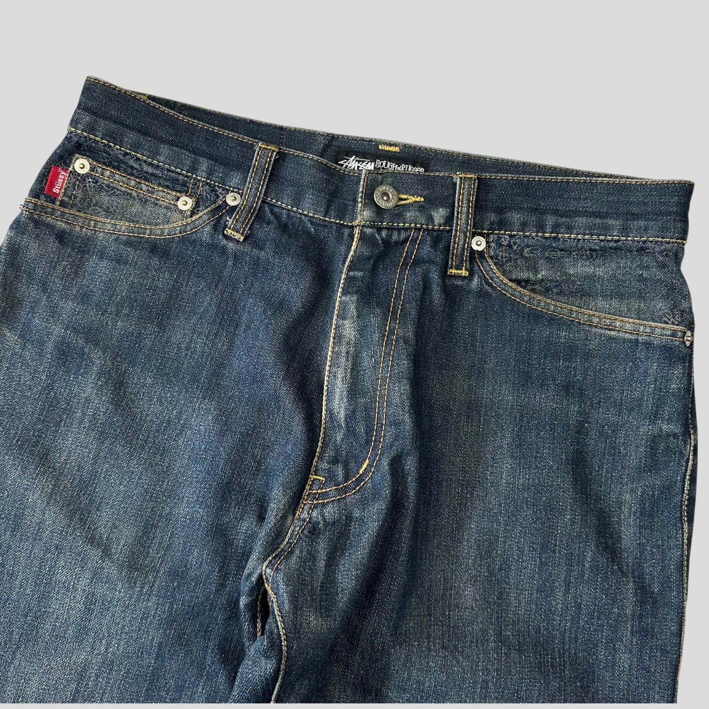 Stussy 00’s Spellout Graphic Logo Jeans - 30-32