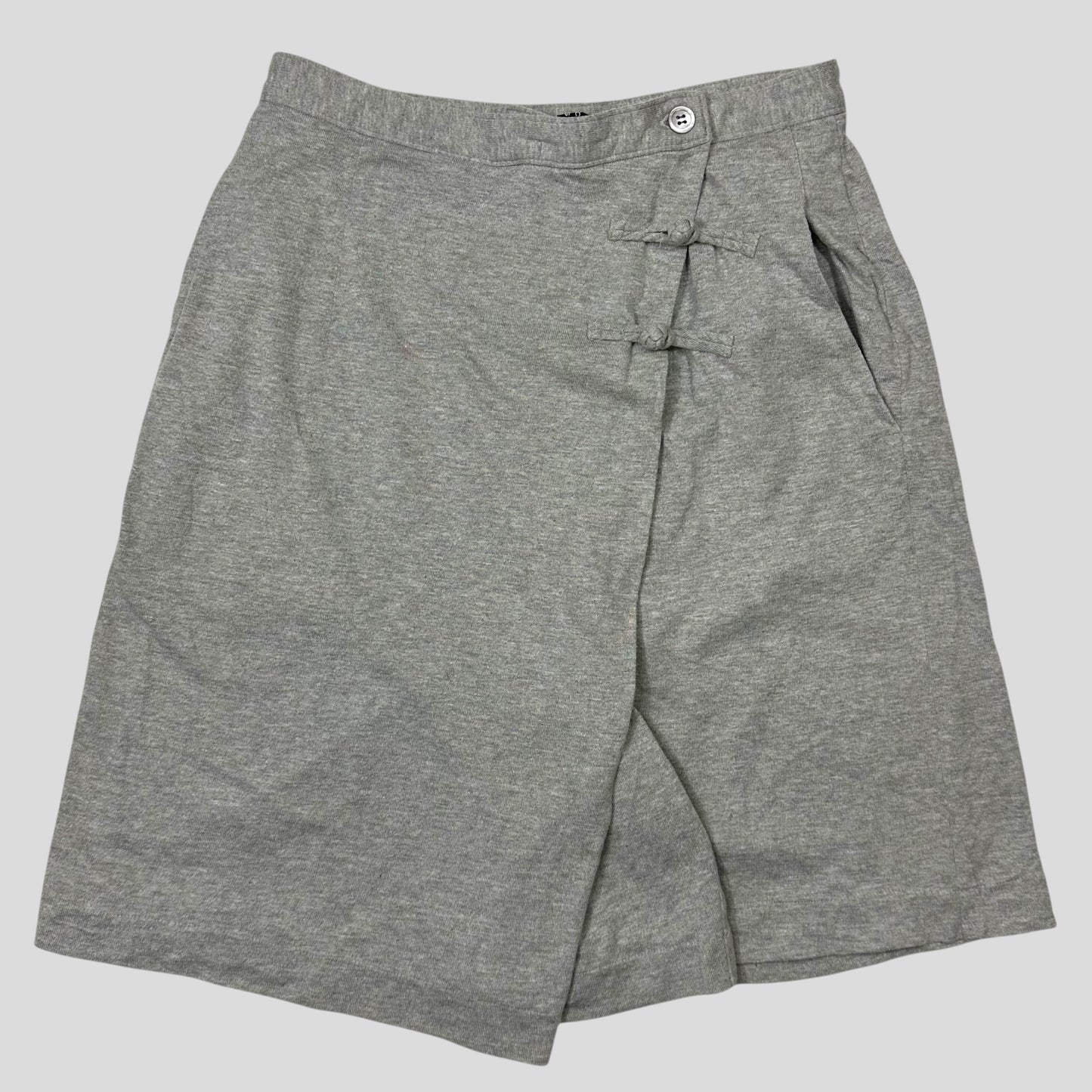 Comme Des Garçons Tricot 1992 Grey Cotton Asymmetric Toggle Skirt - M | Default Title, Grey