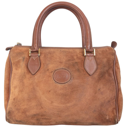 Vintage 80s Gucci Suede Handbag | O/S, Brown