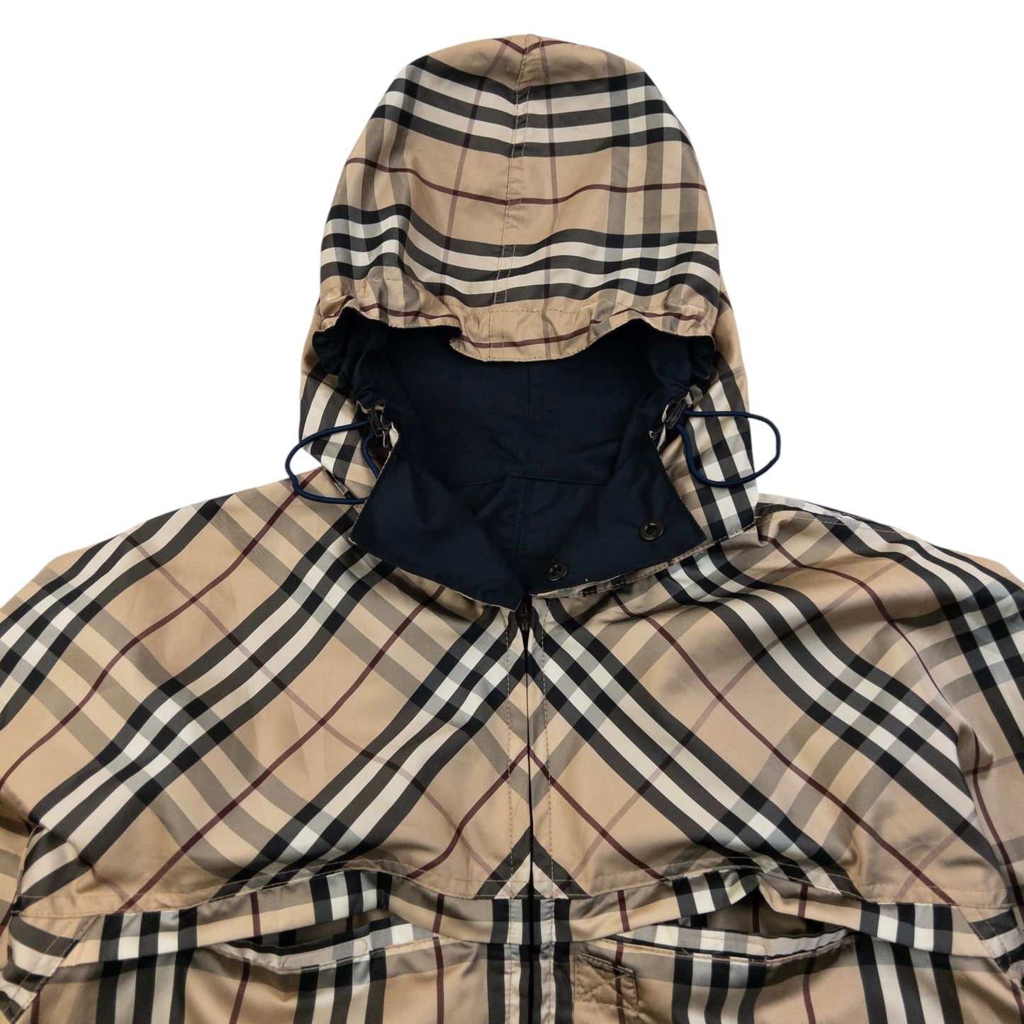 Vintage 2000s Burberry Nova Check Reversible Packable Jacket Size M | Medium, Beige, Navy