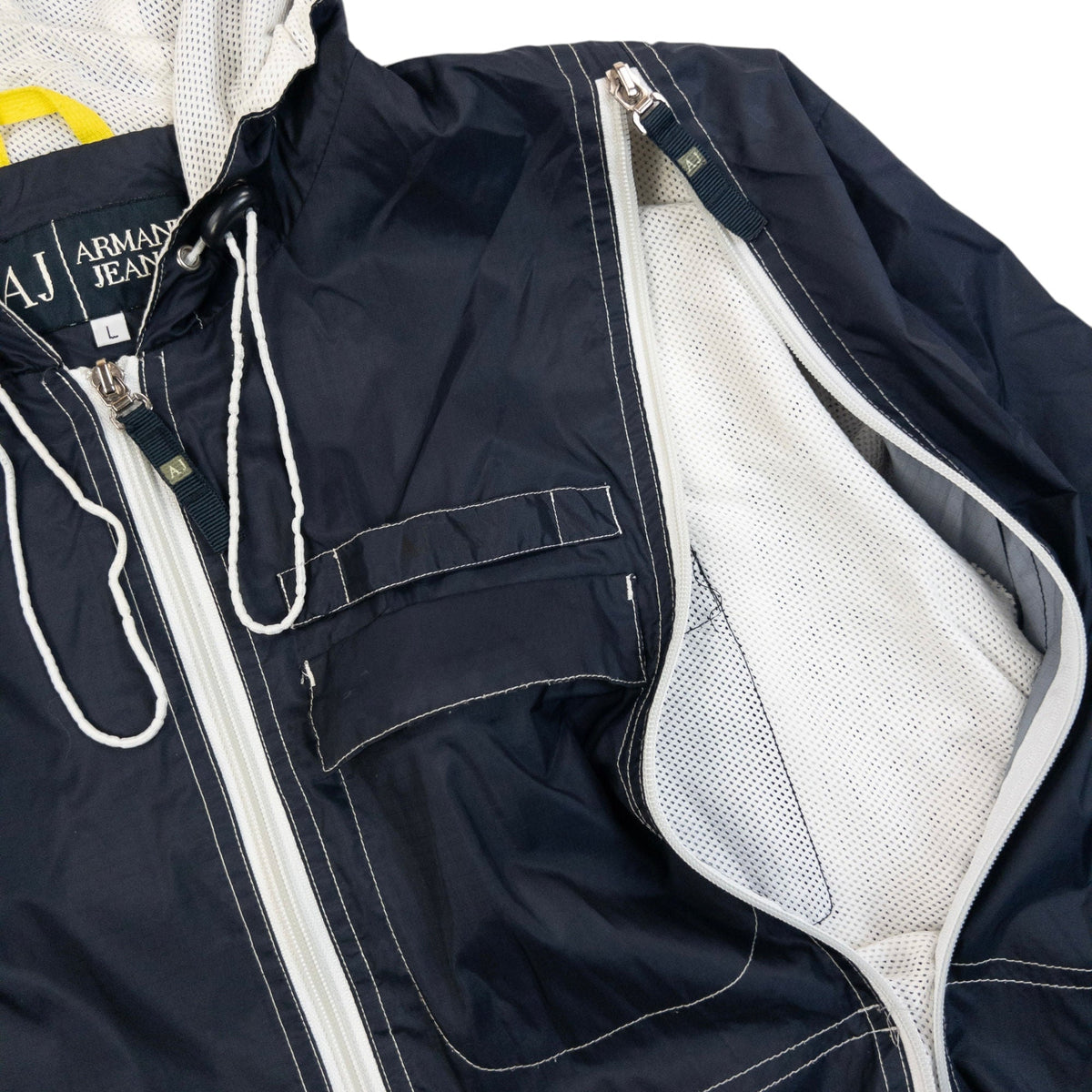 Vintage 2000s Armani Jeans Full Zip Ventilated Jacket | Small, Navy
