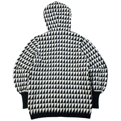Vintage 80s YSL Yves Saint Laurent Geometric Wool Knit Jacket Size S | Small, Black