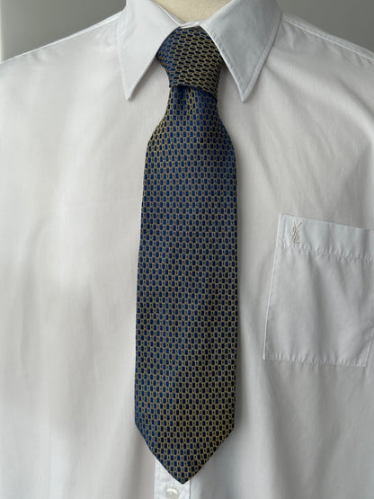Vintage 1990s Pure Silk Geometric Tie