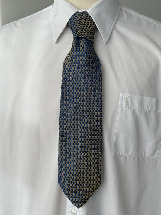 Vintage 1990s Pure Silk Geometric Tie