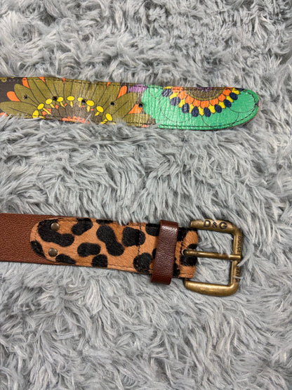 Dolce & Gabbana 00’s Pony Hair Leopard Reversible Leather Belt | O/S, Brown