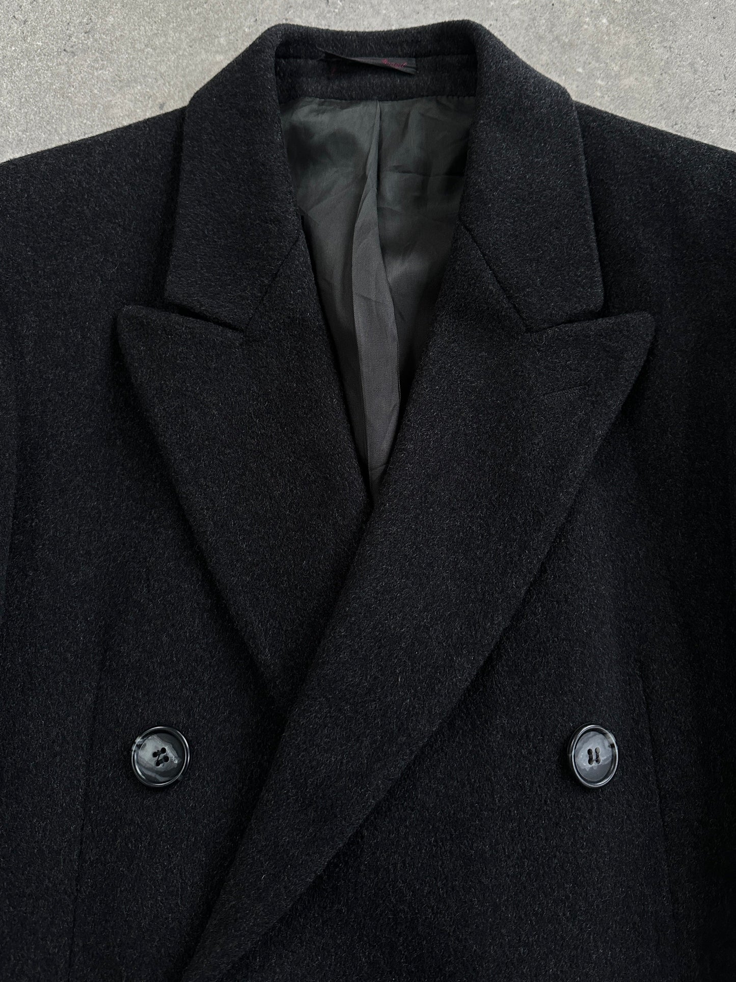 Vintage 1980s Pure Wool Double Breasted Coat - L