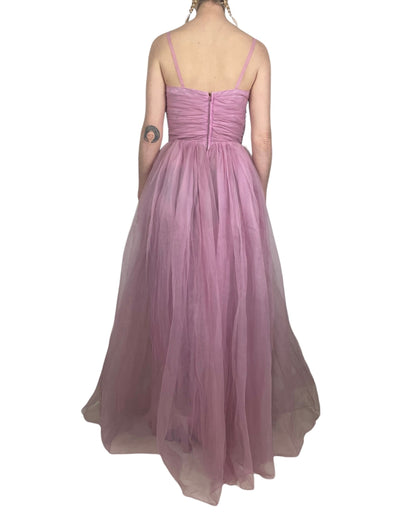 1950s Lee Delman pink tulle gown