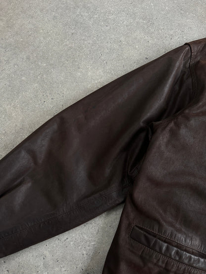 Versace Jeans Couture 1990s Boxy Leather Jacket - L