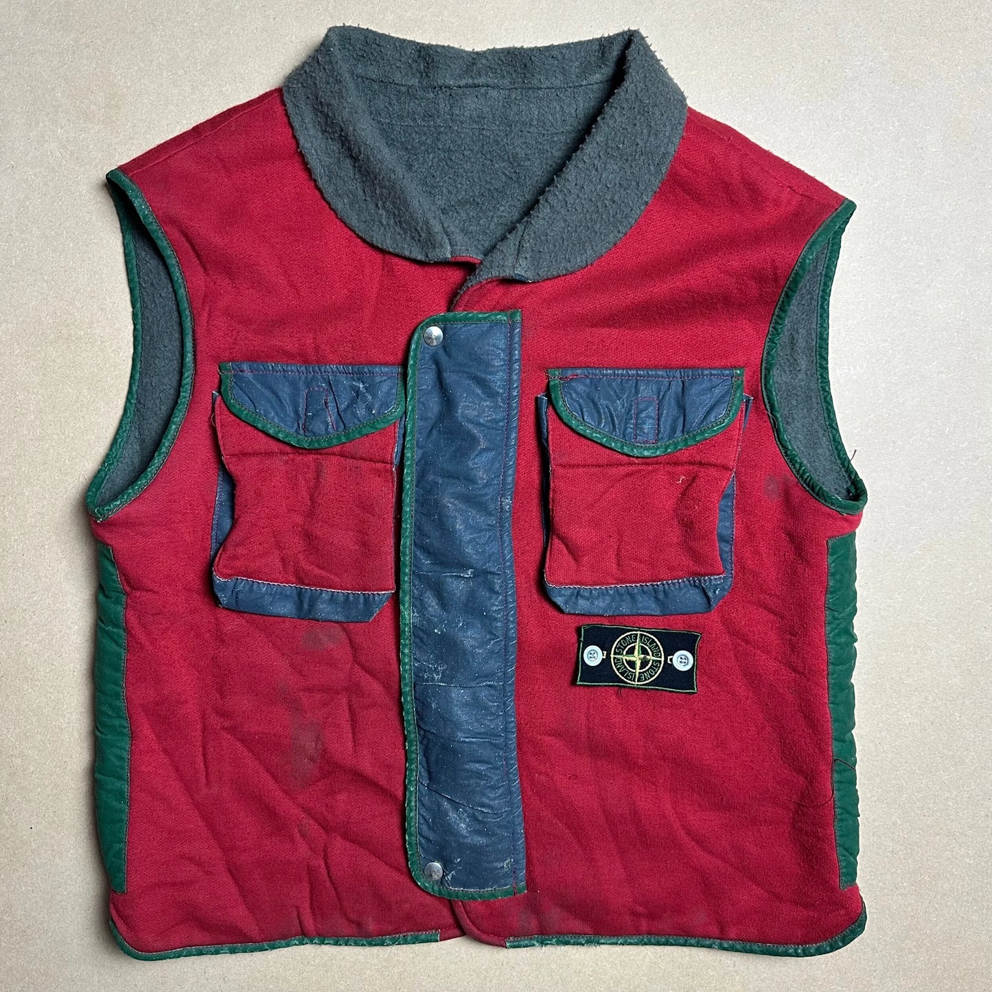 A/W 1983 American Red Fleece Cotton / Tela Stella Double Cargo Pocket Gilet